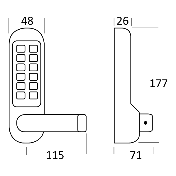 L25199 - BORG LOCKS BL5403 Digital Lock With Inside Handle And Euro-Profile Lockcase