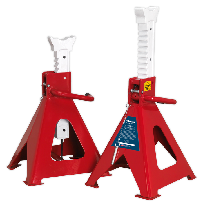 Axle Stands (Pair) 10 Tonne Capacity per Stand Auto Rise Ratchet