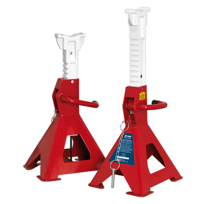 Axle Stands (Pair) 3tonne Capacity per Stand Auto Rise Ratchet