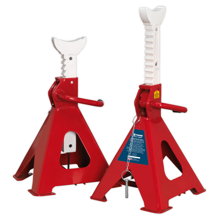Axle Stands (Pair) 5 Tonne Capacity per Stand Auto Rise Ratchet