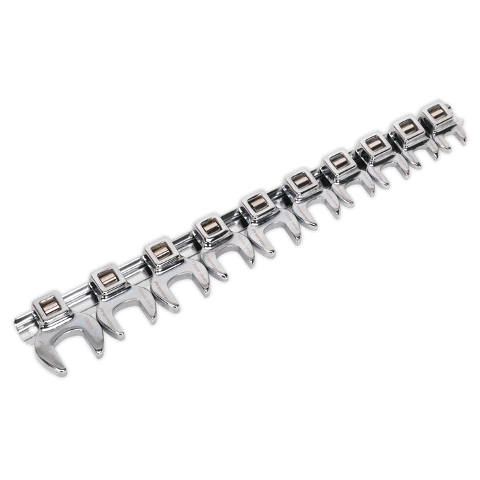 Crow's Foot Open-End Spanner Set 10pc 3/8"Sq Drive Metric