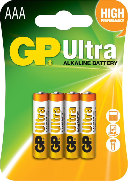 GP AAA Battery Ultra Alkaline Card of 4