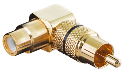 MicroConnect Audio Adaptor RCA - RCA  M-F gold plated, right angled