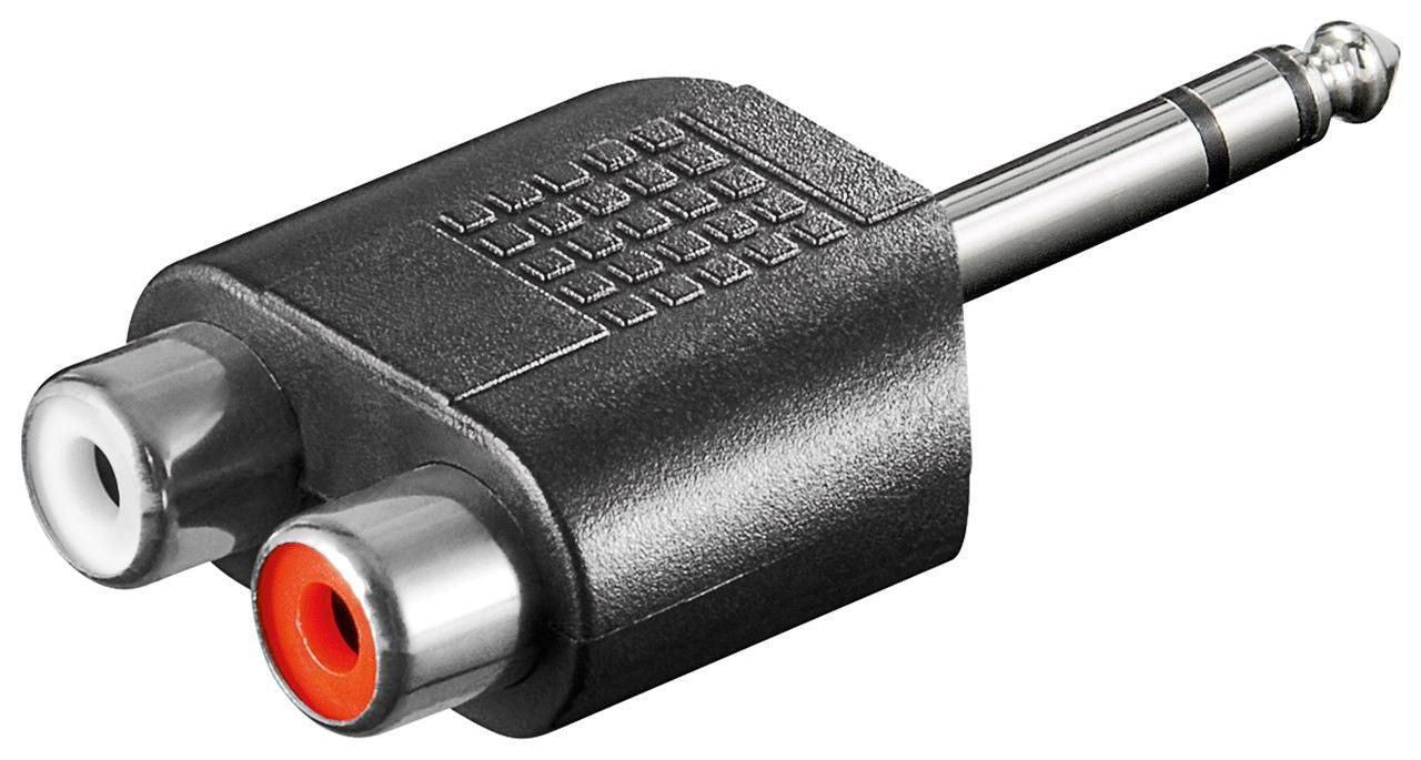 MicroConnect Adapter 6.3mm - 2XRCA M-F Stereo