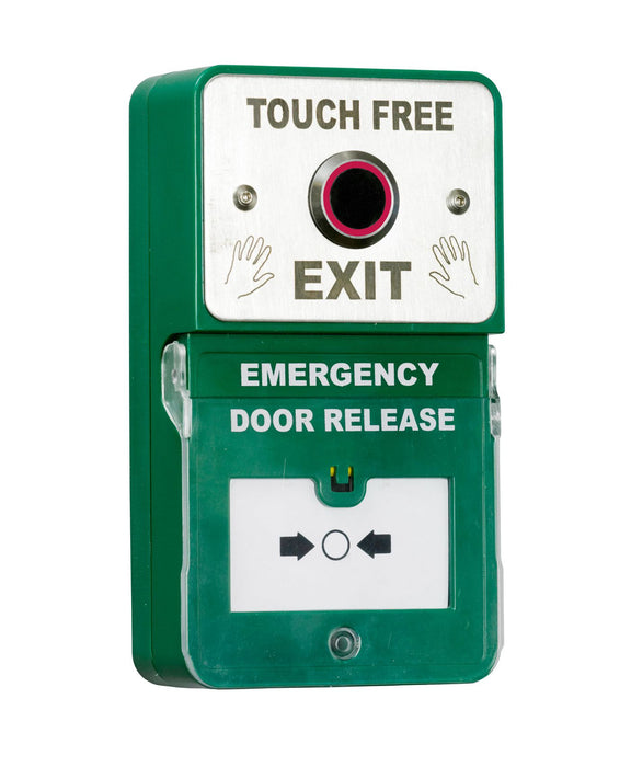 RGL Dual Unit - "No Touch" Infra Red Button,Combined Emergency Door Release Button