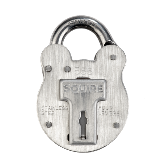 L32585 - SQUIRE 555 Stainless Steel Old English Marine Padlock