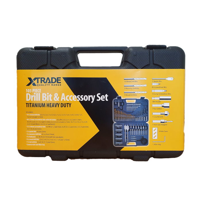 XTRADE 103 Piece Drill Bit and Accessories Set