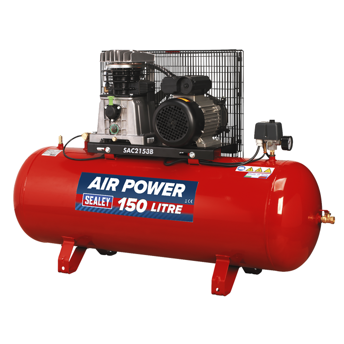 Air Compressor 150L Belt Drive 3hp with Cast Cylinders