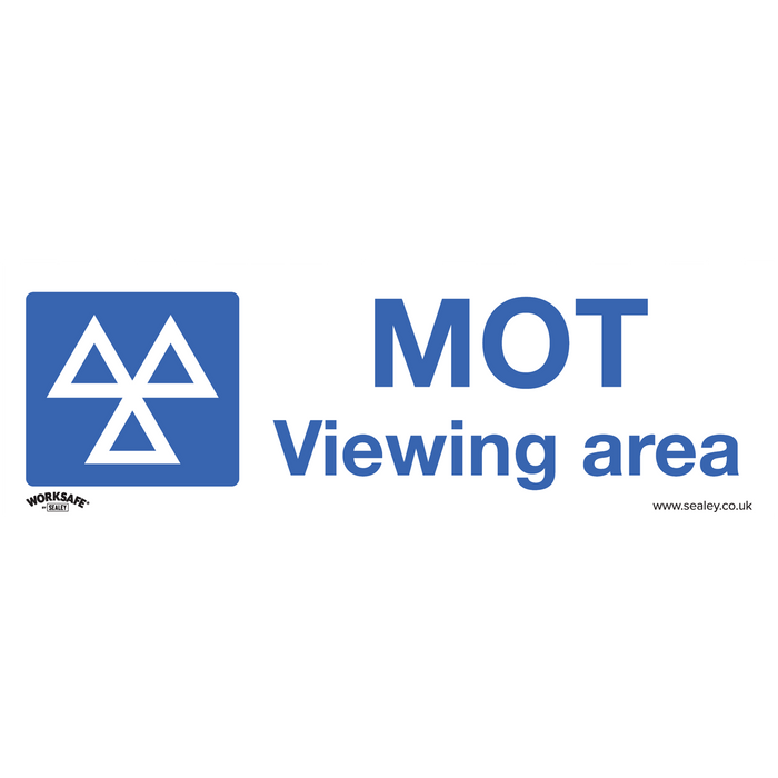 Warning Safety Sign - MOT Viewing Area - Rigid Plastic - Pack of 10