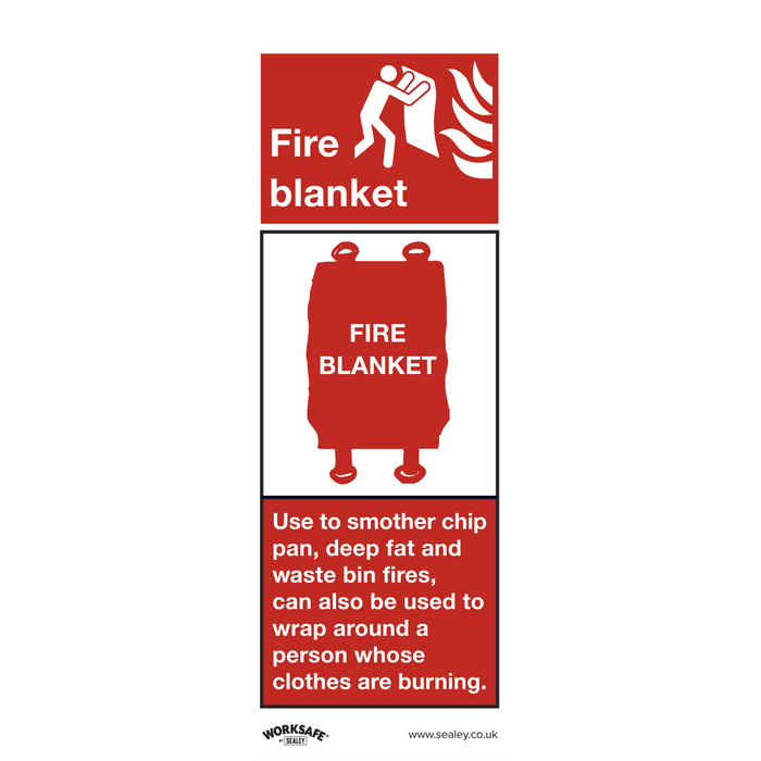 Safe Conditions Safety Sign - Fire Blanket - Self-Adhesive Vinyl