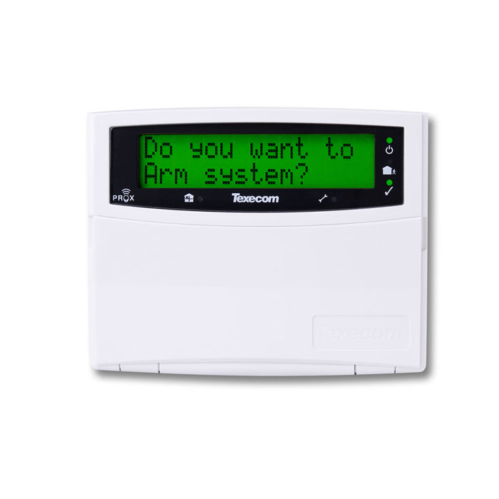Texecom Premier Elite LCD Keypad with Standard 32 Character LCD Display, Built-in Proximity Tag Reader, Grade 3, DBC-0001