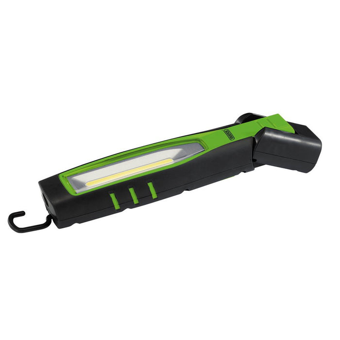 COB/SMD LED Rechargeable Inspection Lamp, 10W, 1,000 Lumens, Green, 1 x USB Cable, 1 x Charger