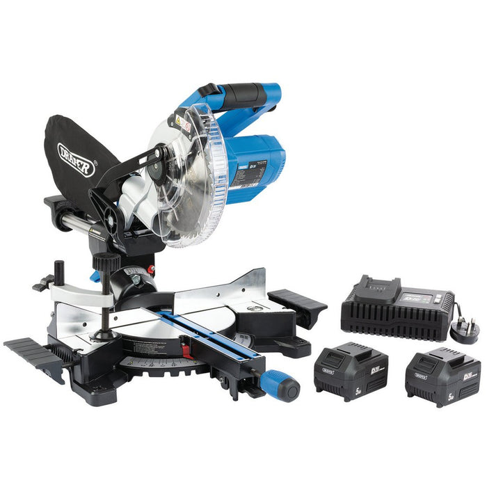 D20 20V Brushless 185mm Sliding Compound Mitre Saw Kit (+2 x 5Ah Batteries and Charger)