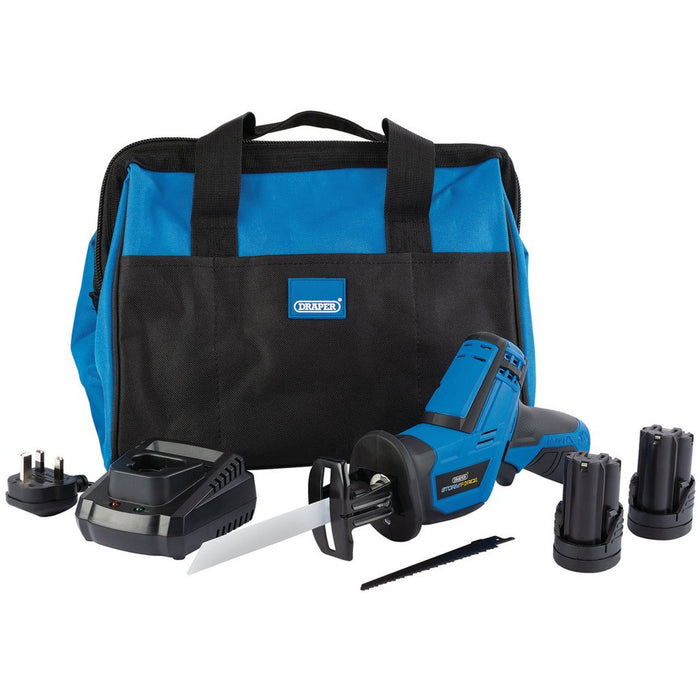 Draper Storm Force® 10.8V Power Interchange Reciprocating Saw Kit, 2 x 1.5Ah Batteries, 1 x Charger, 1 x Bag