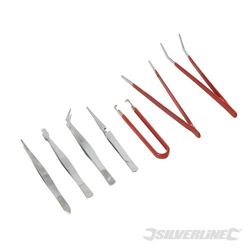 209144 Silverline Tweezer Set 7pce