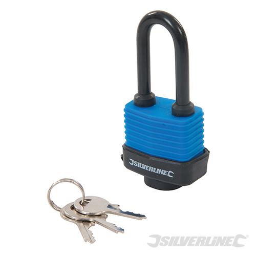 218458 Silverline Weather-Resistant Padlock Long Shackle