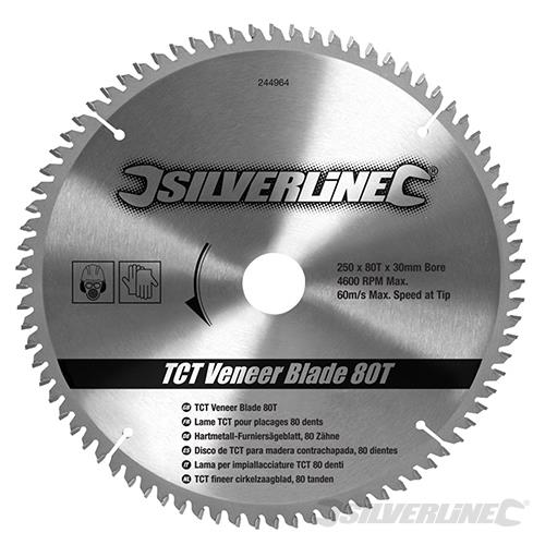 244964 Silverline TCT Veneer Blade 80T