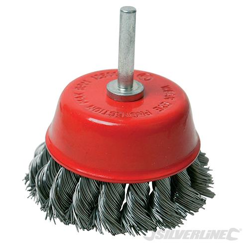 244983 Silverline Rotary Steel Twist-Knot Cup Brush