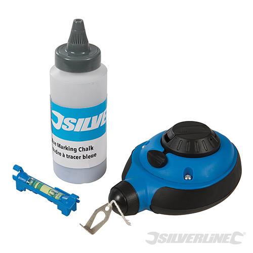 250571 Silverline 3:1 Fast Rewind Chalk Line Set 3pce