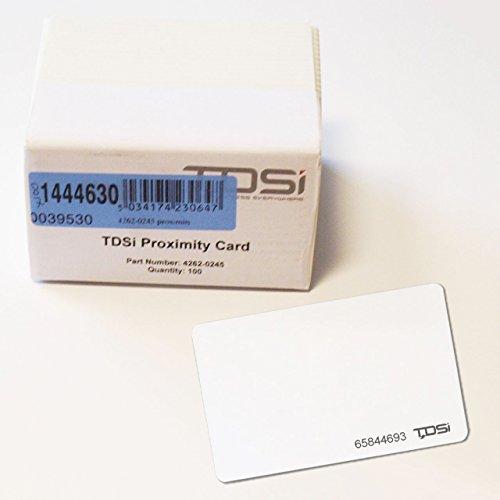 4262-0245 - 100 PACK TDSI Proximity Access Cards Plain White