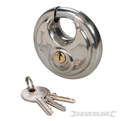 292707 Silverline Stainless Steel Disc Padlock