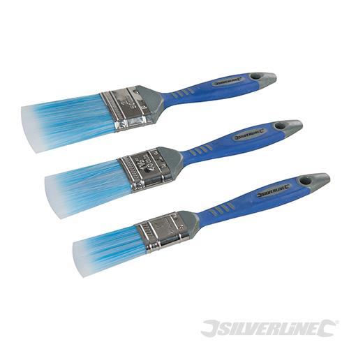 344268 Silverline No-Loss Synthetic Paint Brush Set 3pce