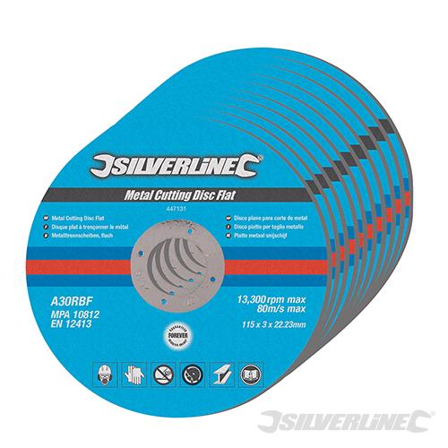 349754 Silverline Metal Cutting Discs Flat 10pk