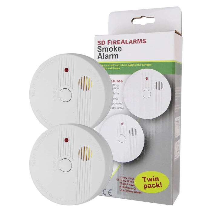 SD Fire Alarms 9040TLSB Smoke Alarms, Pack of 2