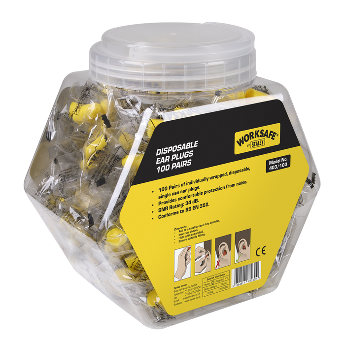 Ear Plugs Disposable - 100 Pairs