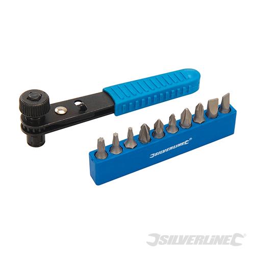 404706 Silverline Offset Ratchet Screwdriver Set 11pce