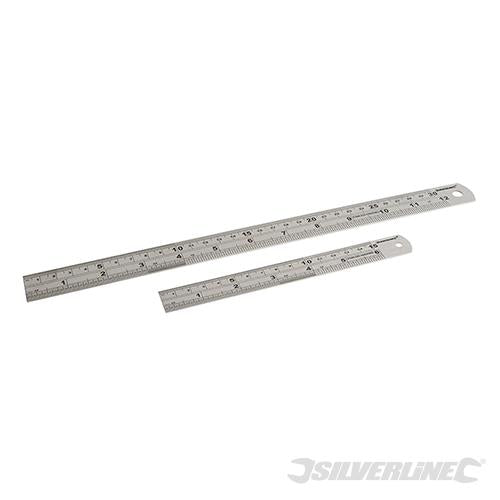 406797 Silverline Stainless Steel Rule Set 2pce