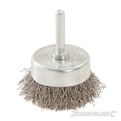 409596 Silverline Rotary Stainless Steel Wire Cup Brush