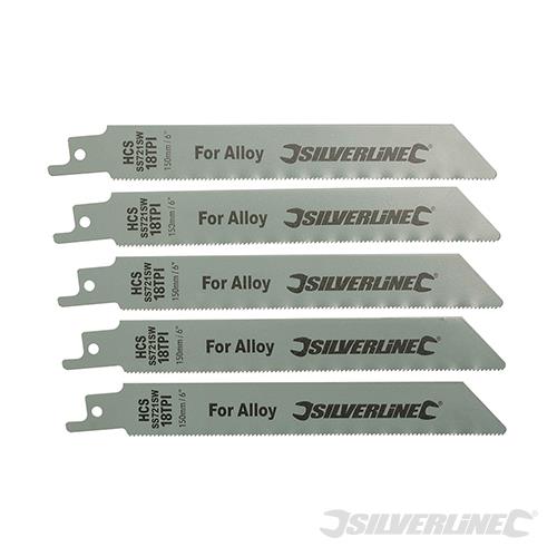 456919 Silverline Recip Saw Blades for Alloy 5pk