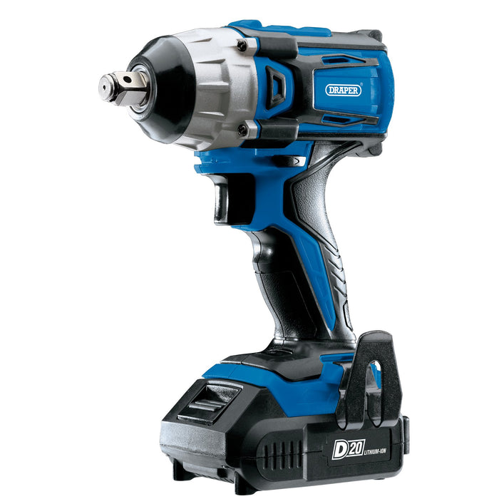 D20 20V Brushless Impact Wrench, 1/2" Sq. Dr., 250Nm, 2 x 2.0Ah Batteries, 1 x Charger