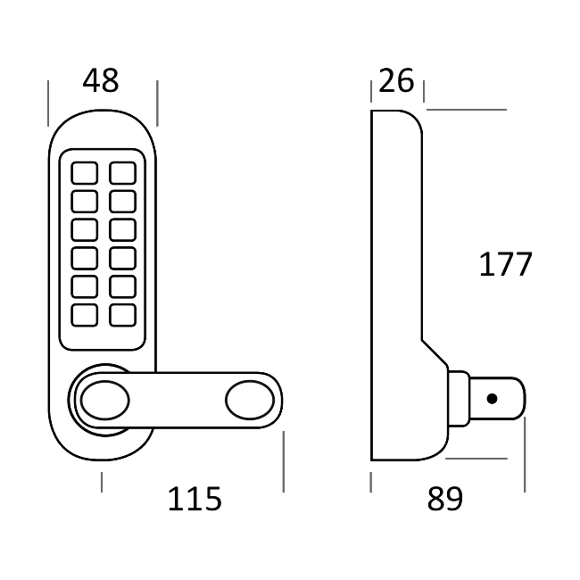 L25194 - BORG LOCKS BL5001 Digital Lock With Inside Handle And 60mm Latch