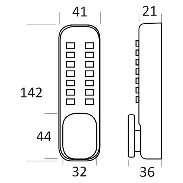 L26886 - BORG LOCKS BL2201ECP Easicode Pro Digital Lock with Optional Holdback