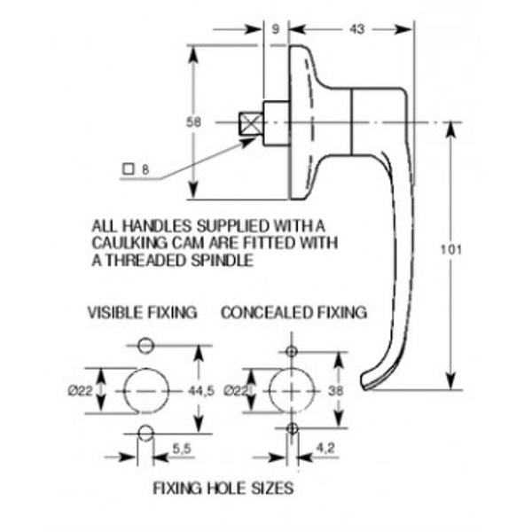 L217 - L&F 1602 `L` Garage Door Handle