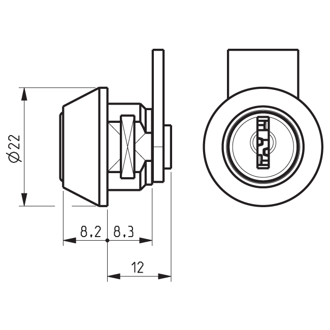 L26809 - RONIS 10800 Mini Clip Fix Master Keyed Camlock