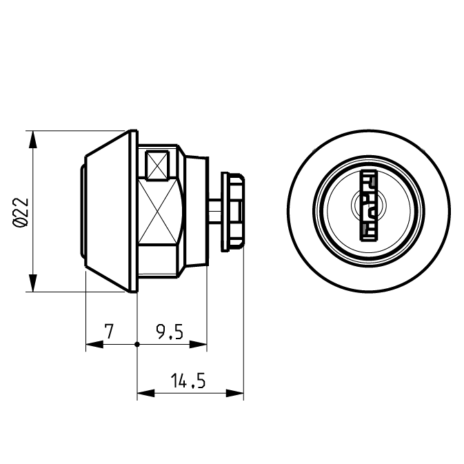L26808 - RONIS 8800 Nut Fix Master Keyed Mini  Camlock