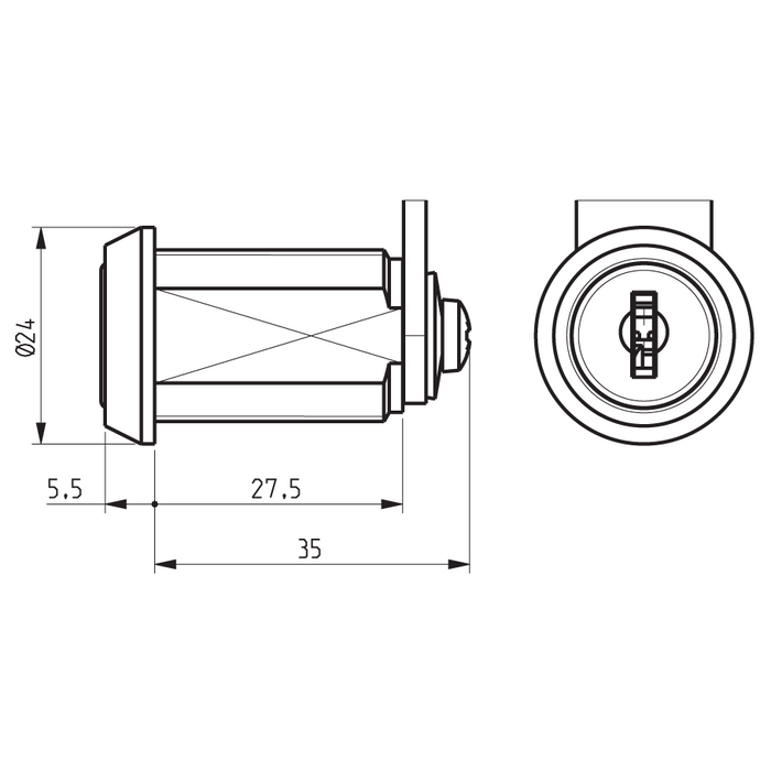 L26811 - RONIS 26210 Nut Fix Master Keyed Camlock