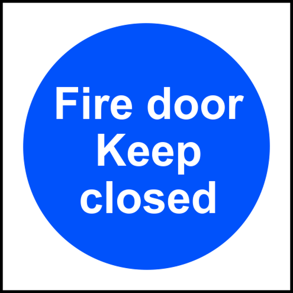 AS11537 - ASEC `Fire door Keep closed` Sign 100mm x 100mm