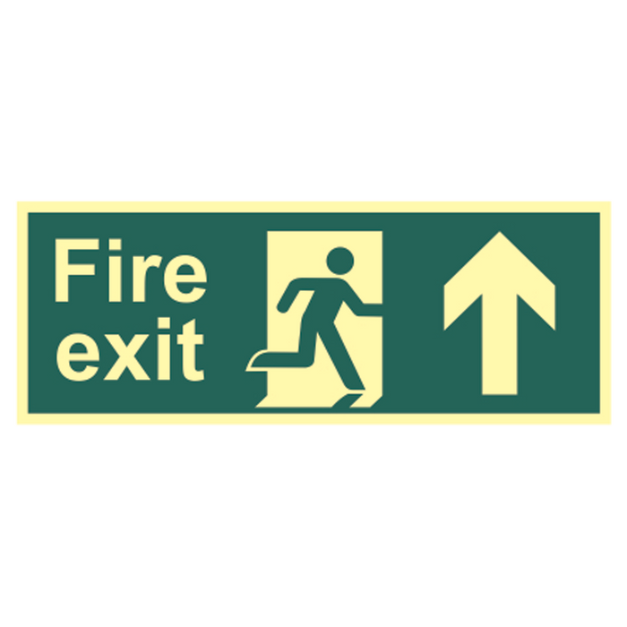AS11557 - ASEC Photoluminescent Fire Exit Arrow Direction Sign 400mm x 150mm