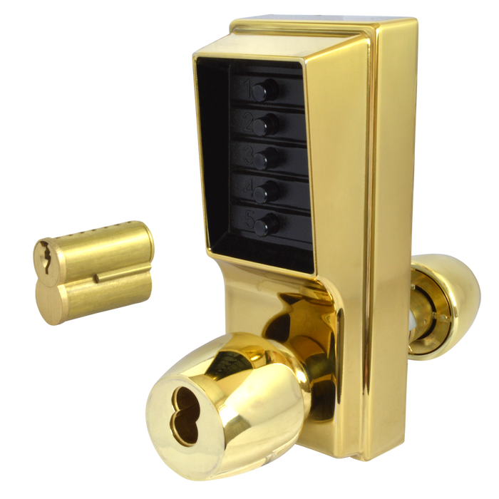 L2934 - DORMAKABA Series 1000 1041B Knob Operated Digital Lock With Key Override & Passage Set