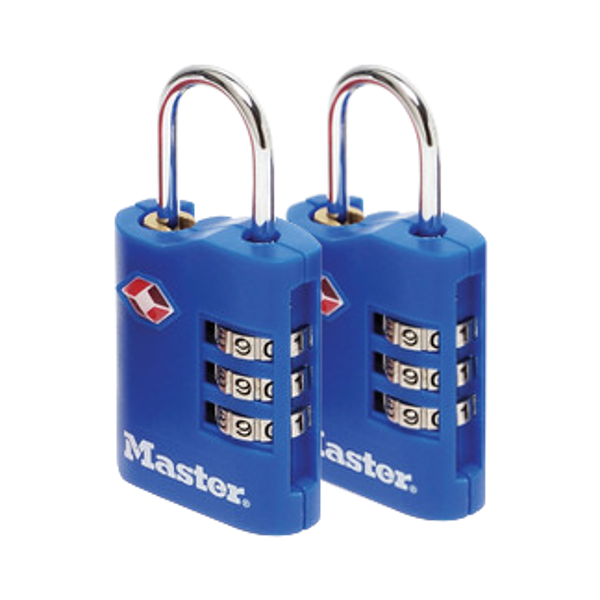 L15625 - MASTER LOCK 4686 Pair Of Combination Luggage Padlocks