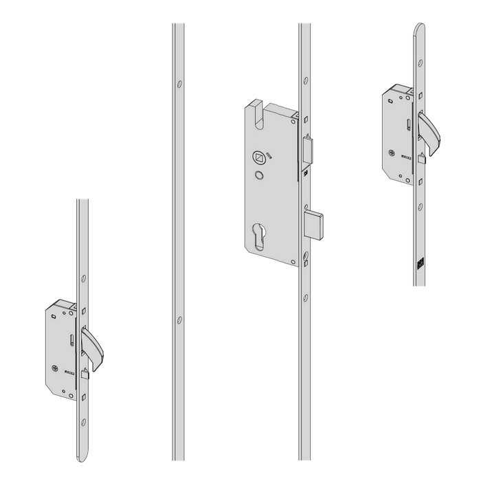 L24357 - WINKHAUS AV2 Heritage Auto Locking Lever Operated Latch & Deadbolt 20mm Radius - 2 Hook