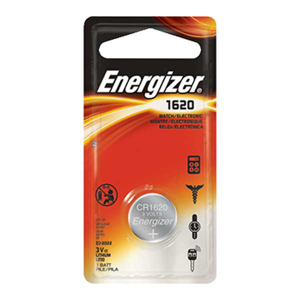 L25539 - ENERGIZER CR1620 3V Lithium Coin Cell Battery