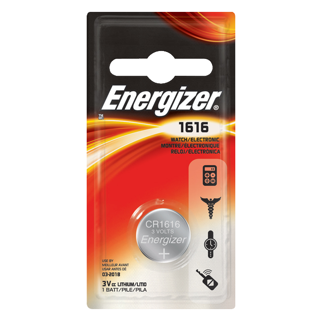 L25544 - ENERGIZER CR1616 3V Lithium Coin Cell Battery
