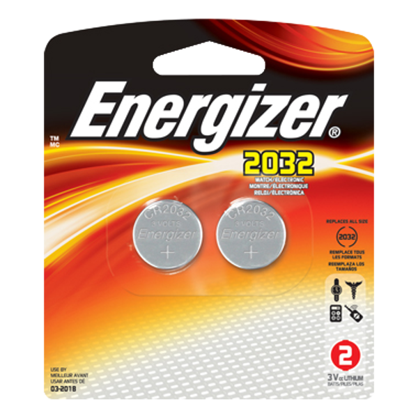 L25549 - ENERGIZER CR2032 3V Lithium Coin Cell Battery - Twin Pack