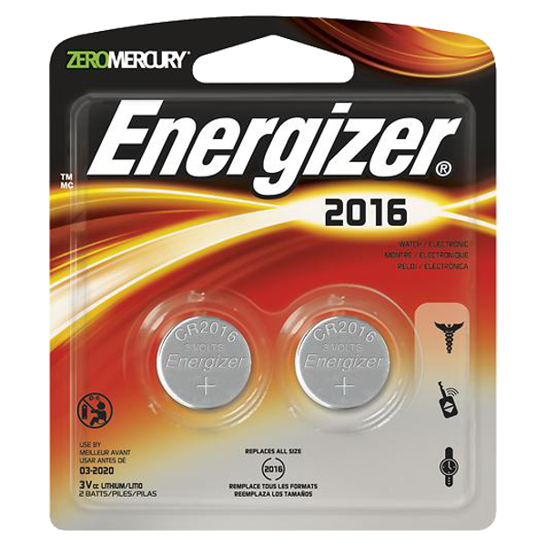 L25777 - ENERGIZER CR2016 3V Lithium Coin Battery - Twin Pack