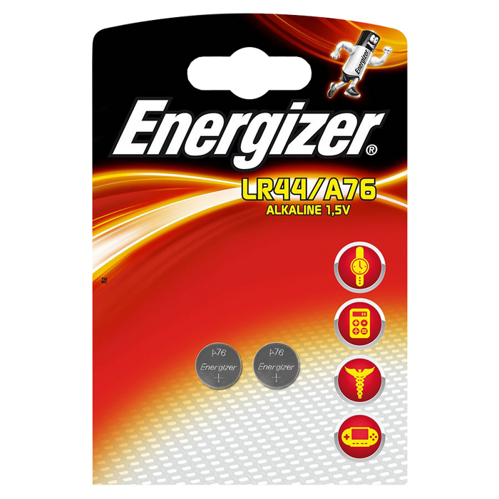 L27116 - ENERGIZER 150MAH LR44 A76 Lithium Coin Battery Cell Twin Pack